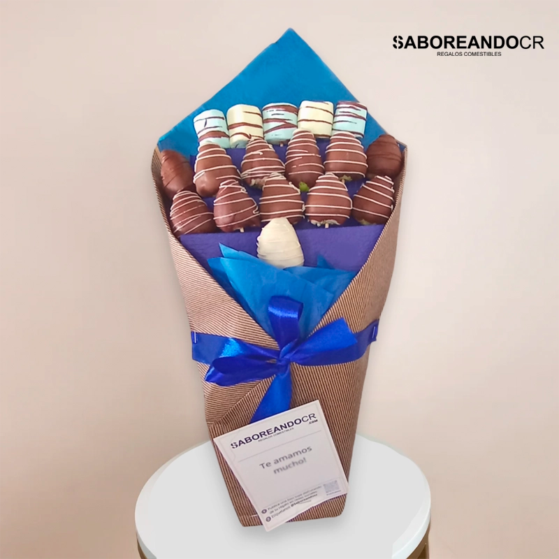 Ramo frutal de fresas con chocolate para hombre costa rica saboreandocr