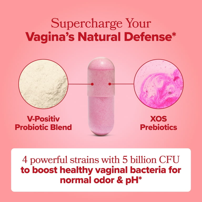 URO Cápsulas Probióticas Vaginales para el Equilibrio Del pH, el Olor Vaginal y el Apoyo a la Salud Vaginal, 60 Unidades