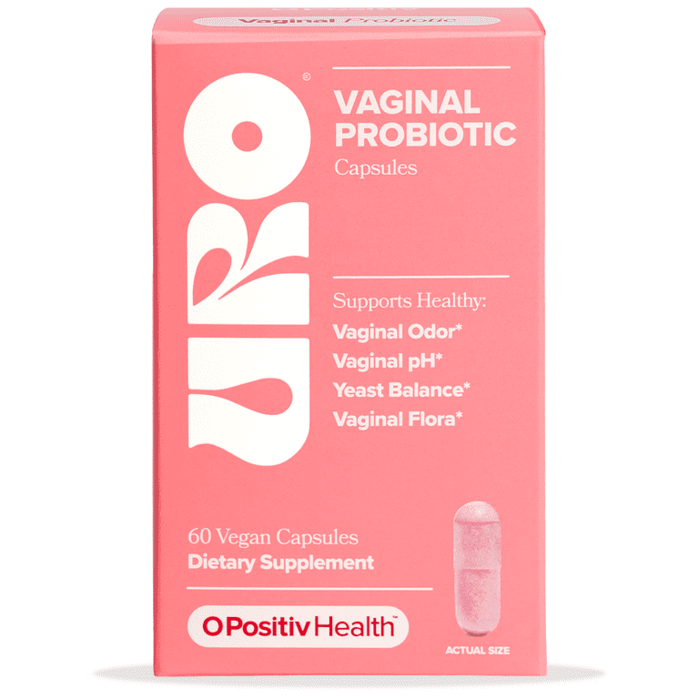 URO Cápsulas Probióticas Vaginales para el Equilibrio Del pH, el Olor Vaginal y el Apoyo a la Salud Vaginal, 60 Unidades
