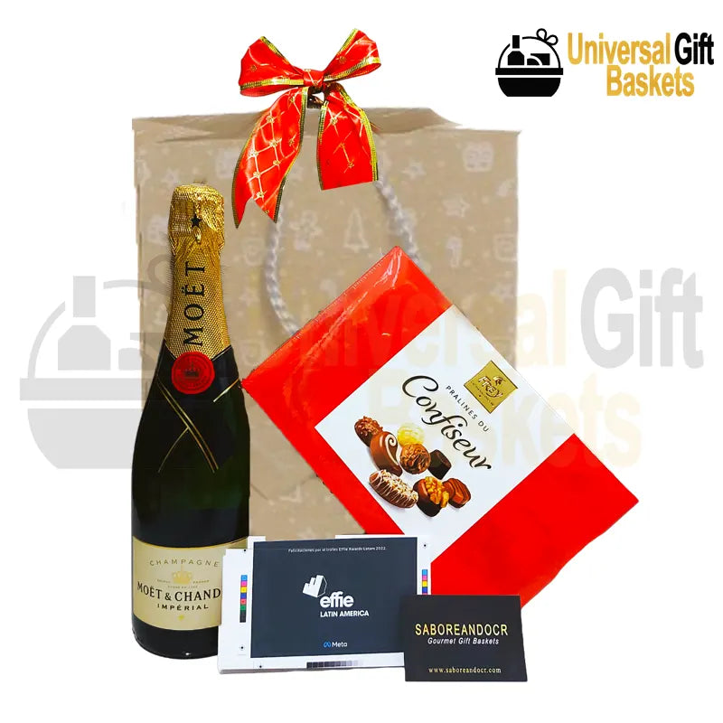 Cestas de regalo universales en Costa Rica: Moët & Chandon y chocolates