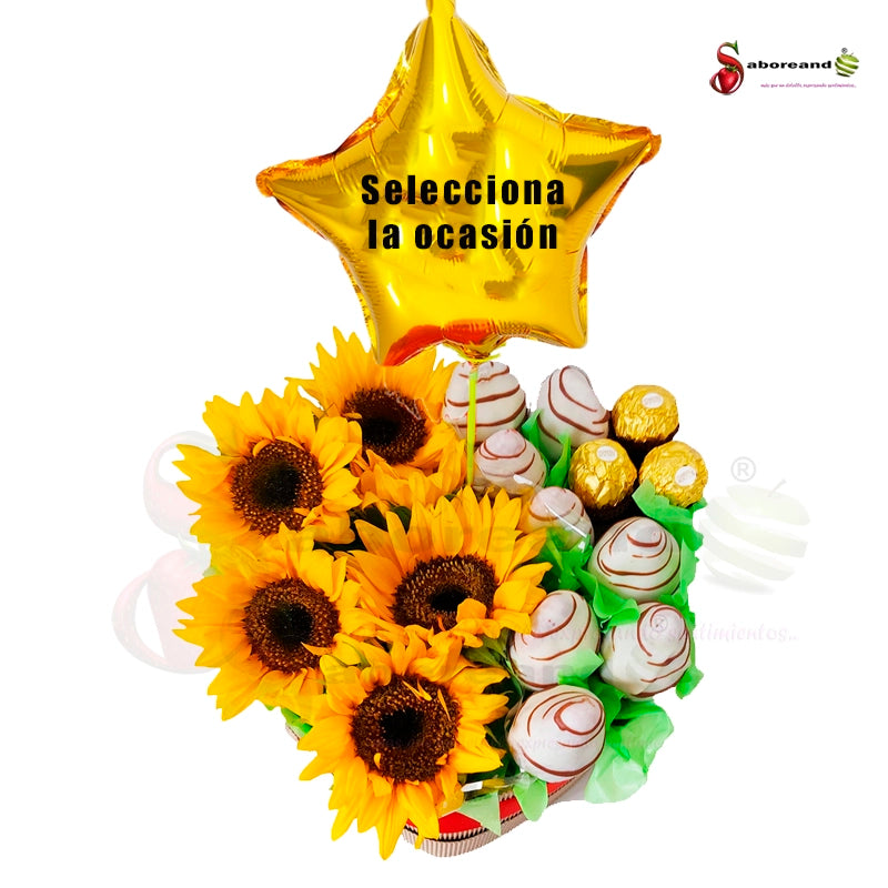 arreglo de fresas y girasoles para graduación costa rica