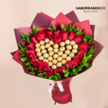 ramo bucho de rosas rojas y ferrero rocher costa rica