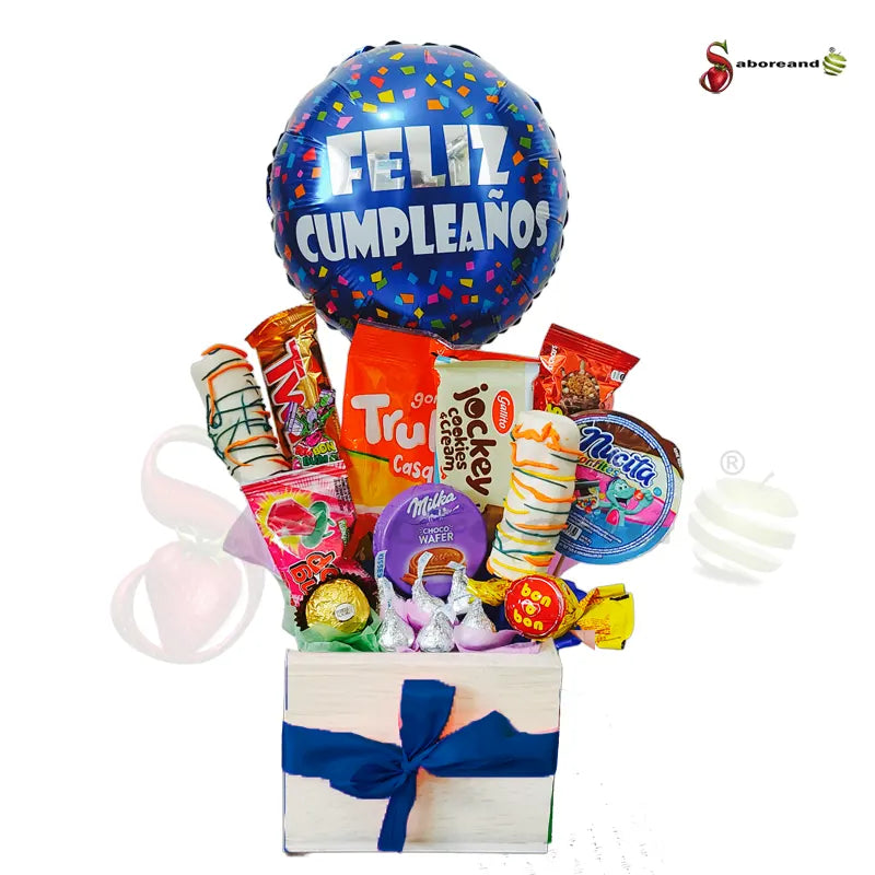 Arreglo de chocolates y dulces varias para cualquier ocasión especial para hombre contiene y