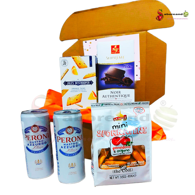 Caja con cervezas y snacks regalo costa rica saboreandocr